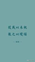 投我以木瓜报之以琼琚匪报也永以为好